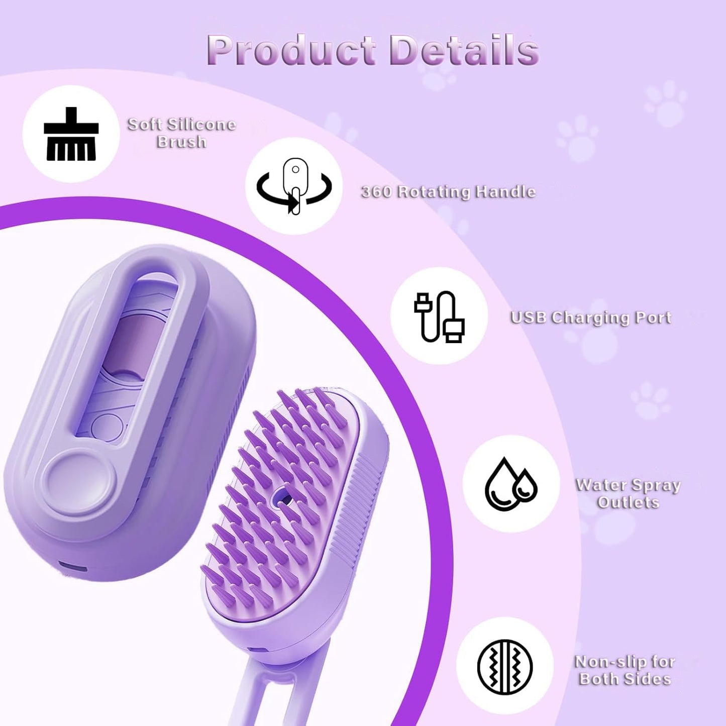 Cat Steam Brush For Shedding  