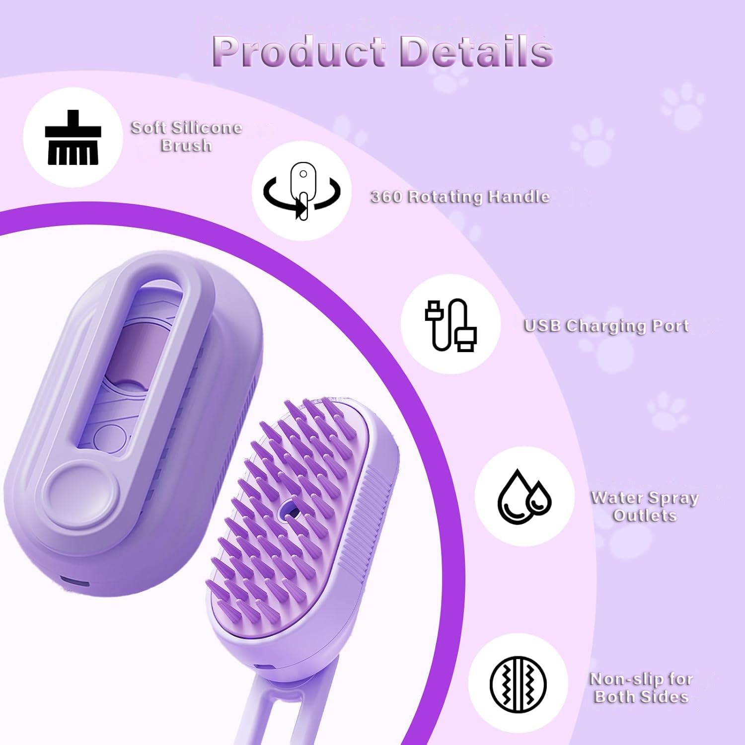 Cat Steam Brush For Shedding  