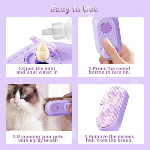 Cat Steam Brush For Shedding  