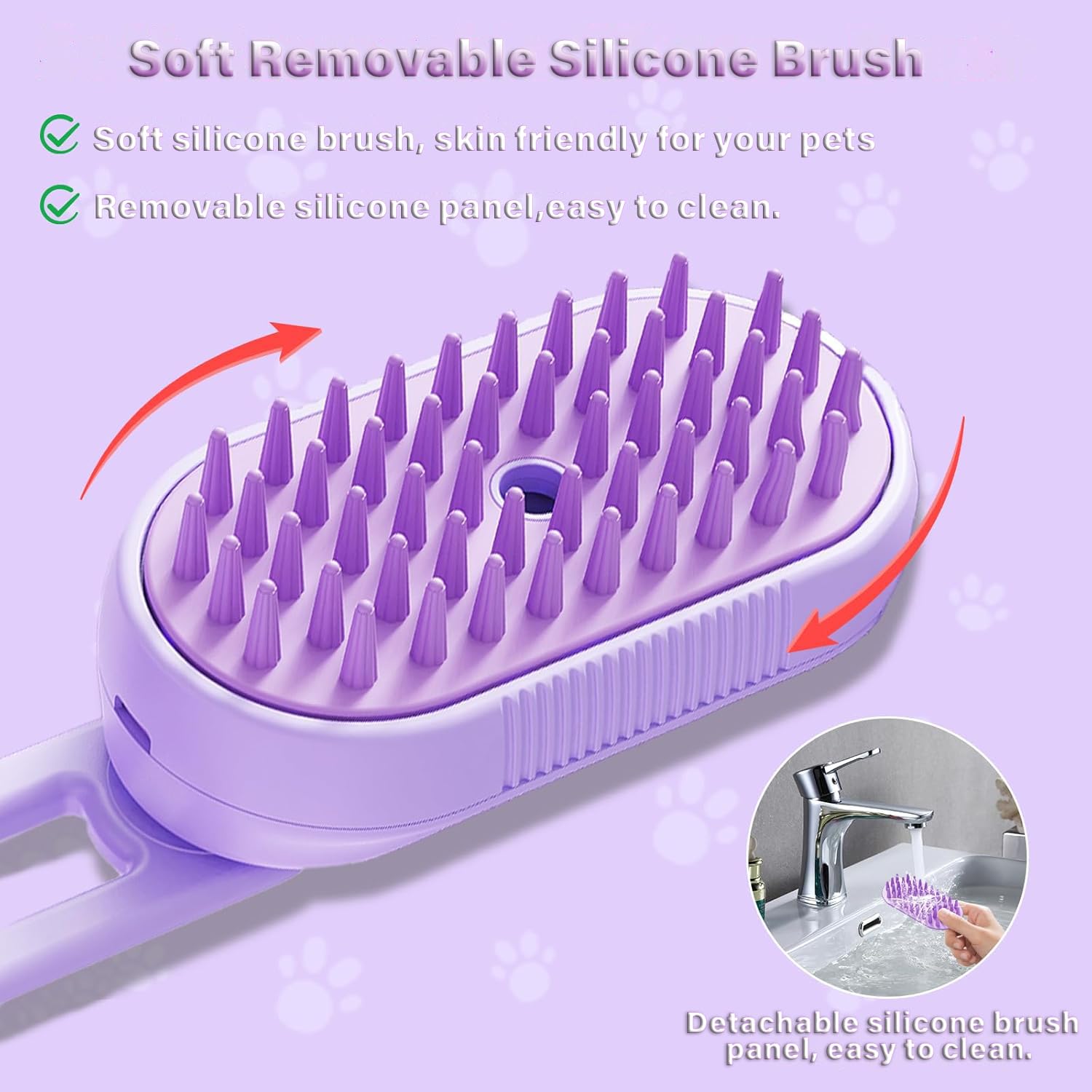 Cat Steam Brush For Shedding  