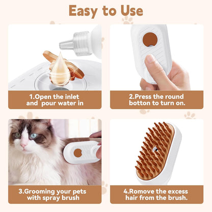 Cat Steam Brush For Shedding  