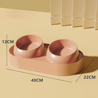elevated double bowl cat feeder