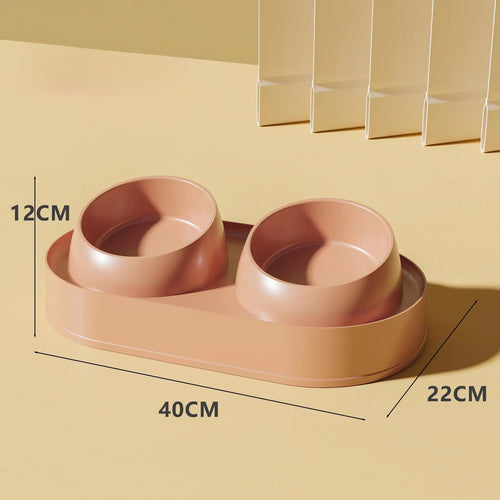 elevated double bowl cat feeder