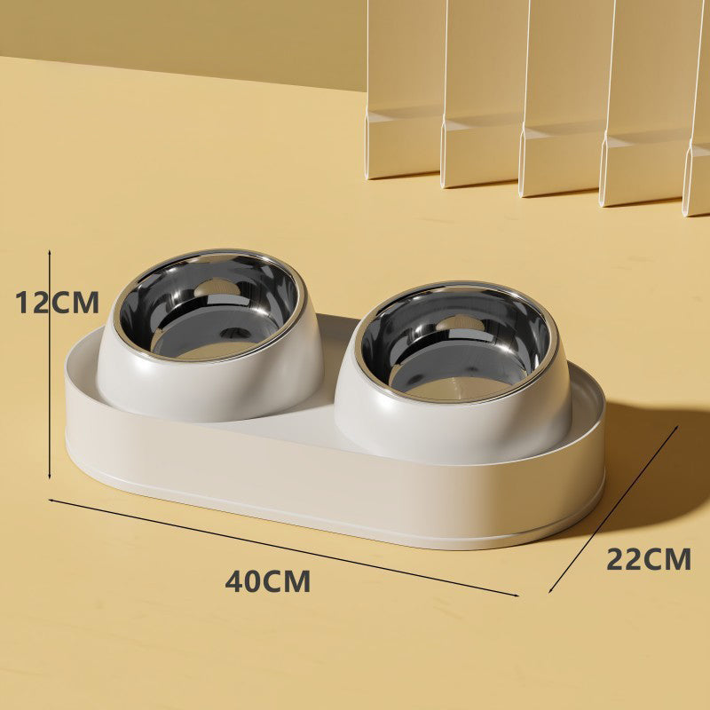elevated double bowl cat feeder