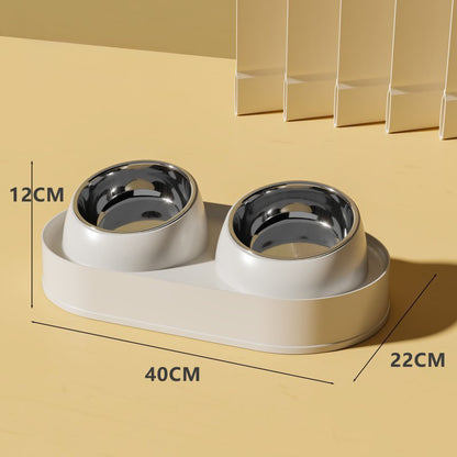 elevated double bowl cat feeder