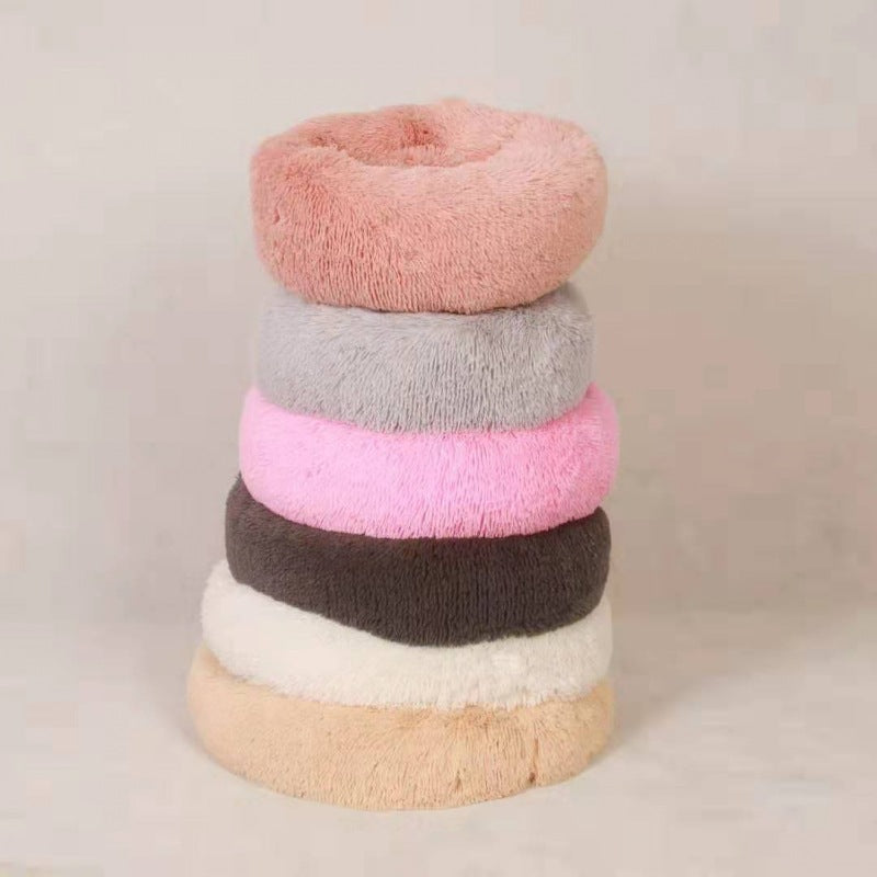 Washable Round plush kennel   