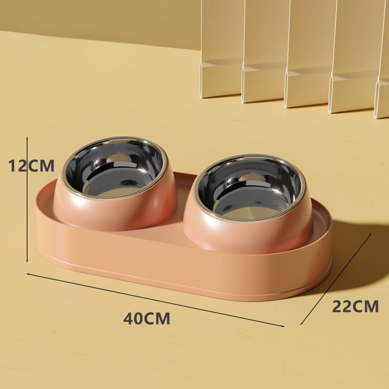 elevated double bowl cat feeder