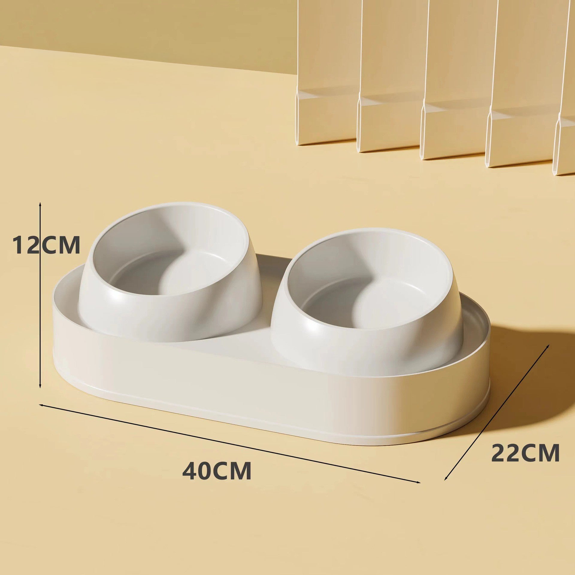 elevated double bowl cat feeder