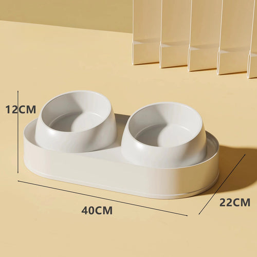 elevated double bowl cat feeder