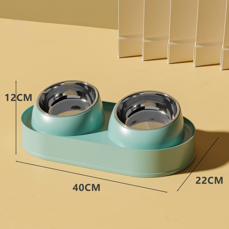 elevated double bowl cat feeder