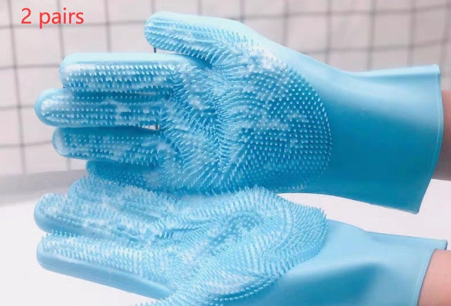 silicone dog grooming gloves