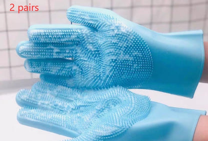 silicone dog grooming gloves
