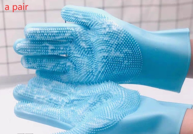 silicone dog grooming gloves