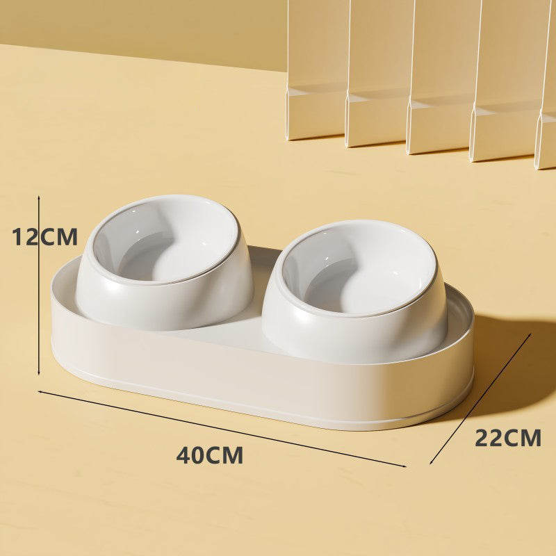 elevated double bowl cat feeder